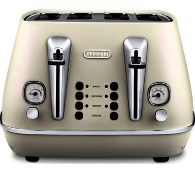 DELONGHI  Distinta CTI4003.W 4-Slice Toaster - White